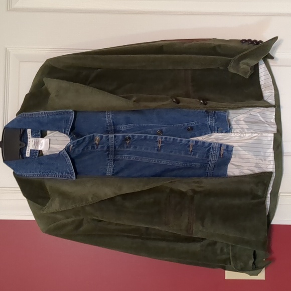 Veronica Beard Olive Green Corduroy Blazer With Denim Insert 16 - Picture 5 of 7